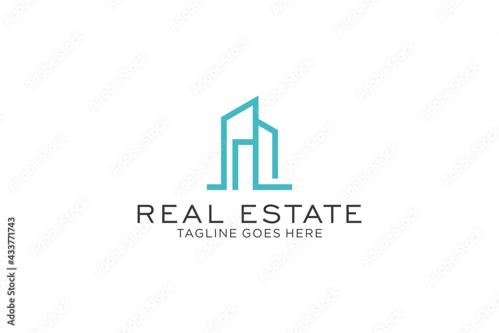 Real Estate Logo. Construction Architecture Building Logo Design Template Element.