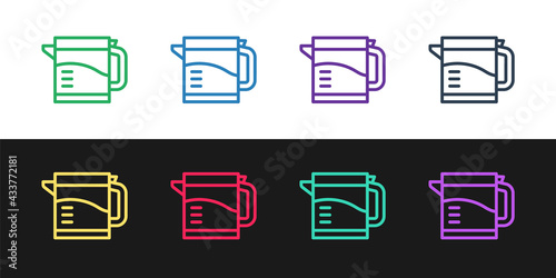 Grunge Electric kettle icon isolated on white background. Teapot icon. Monochrome vintage drawing. Vector