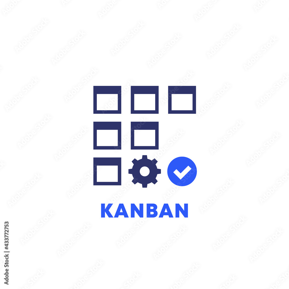 Kanban lean method, project management icon Kanban lean method, project management icon