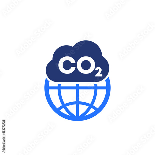 co2 gas, carbon dioxide pollution icon