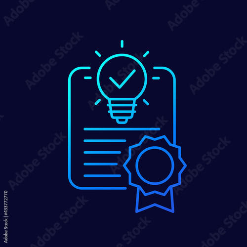 patent line icon on dark