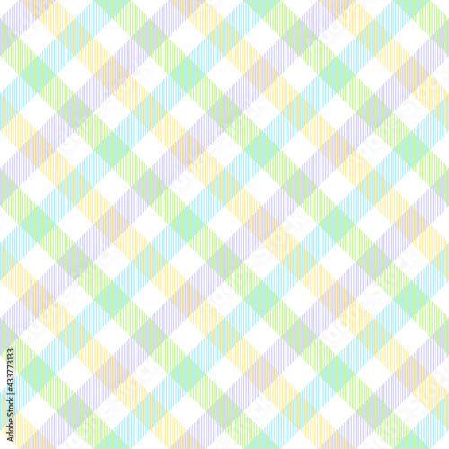 Gingham pattern. Spring summer colorful pastel vichy check plaid for Easter wallpaper, tablecloth, picnic blanket, oilcloth, napkin, gift paper, other modern everyday fashion textile print.