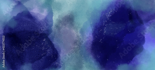  Background of abstract watercolor vector illustration of cosmic image. Galaxy website, header, banner, 