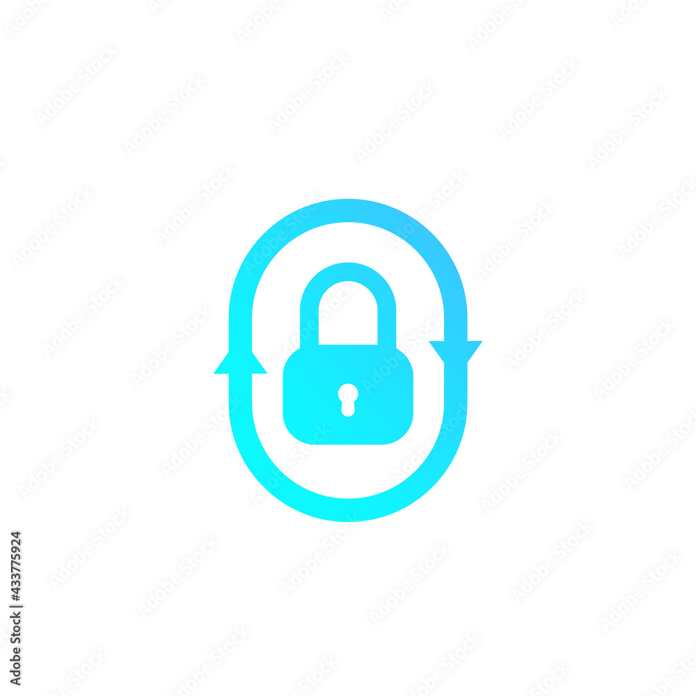 security icon with lock and arrows security icon with lock and arrows