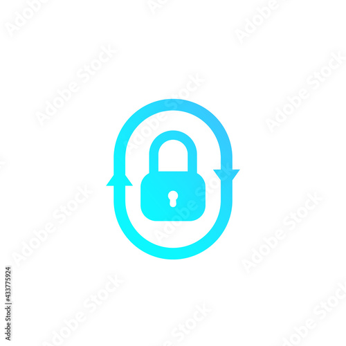 security icon with lock and arrows