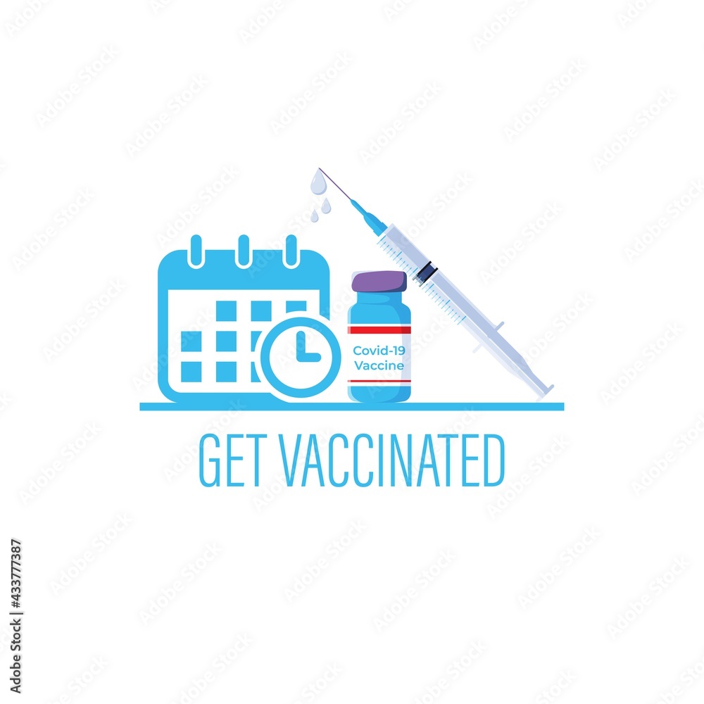 Vector illustration for getting vaccinated and book appointments for covid19 vaccination