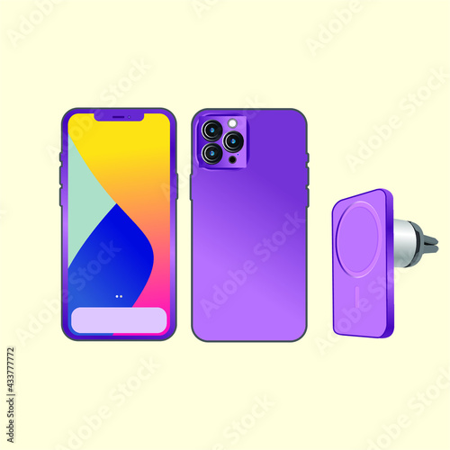 new purple colour iphone 12 pro max,  car vent mount withmegsafe