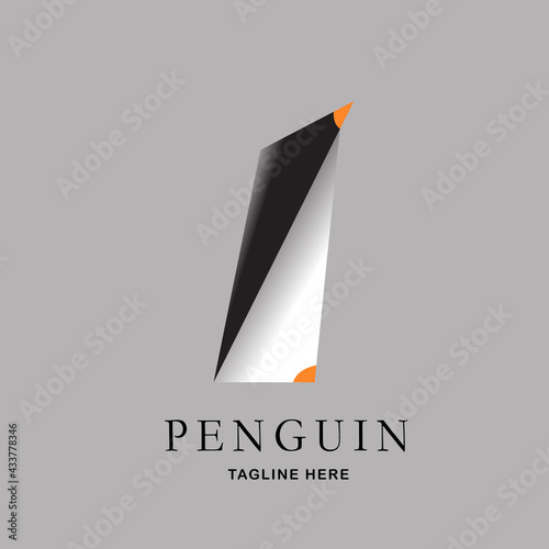 Simple Penguin Square Logo with unique style look modern, suitable for any business. photo