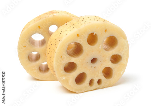 Lotus root on the white background