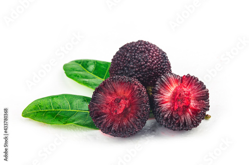 Fresh bayberry on white background photo