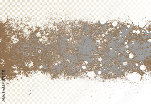 Mold, mildew, decay, stains, splashes, explosion. On an isolated background. Trail of grunge blots and splashes. Vector pattern of natural origin.