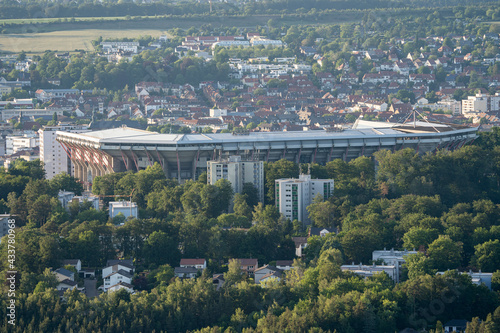 Canvas Print Blick über die Stadt kaiserslautern mit Fußballstadion Betzenberg