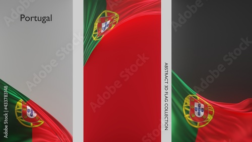 Abstract Portugal Flag 3D Render (3D Artwork)