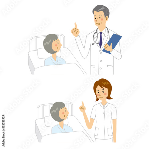 見回りをする医者と看護師