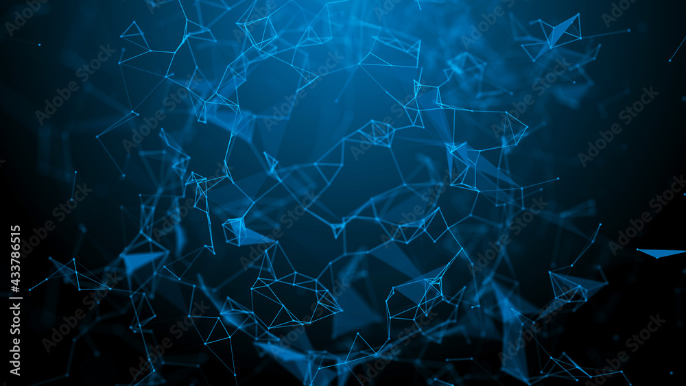 Obraz premium Network connection system.Background with connection dots and lines. Big data vizualization. 3d rendering. 