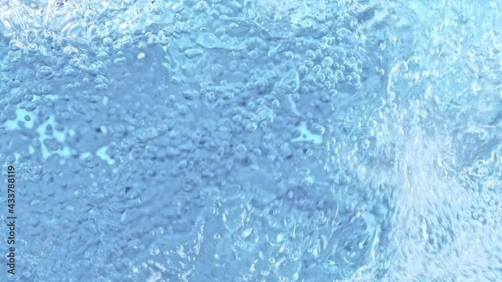 Super Slow Motion Shot of Splashing and Bubbling Water at 1000 fps.