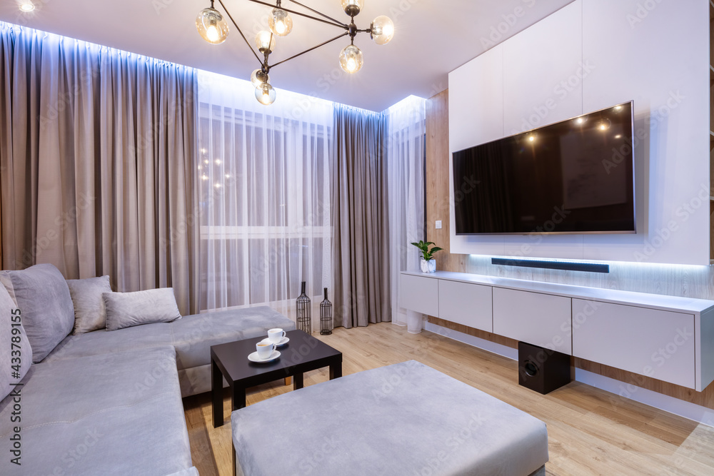 Fototapeta premium Small apartment design living room