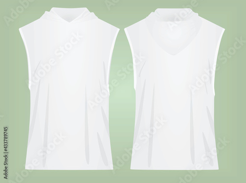 White hoodie top tank. vector illustration