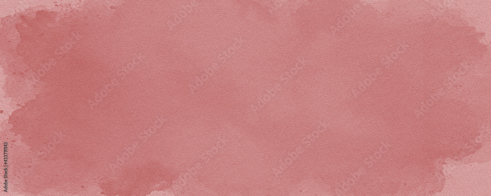 Red watercolor splash paint isolated on rough paper texture or grunge background design