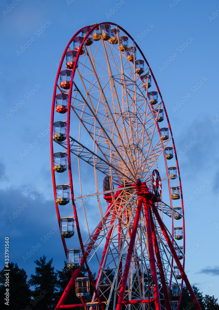 ferris wheel on a blue sky