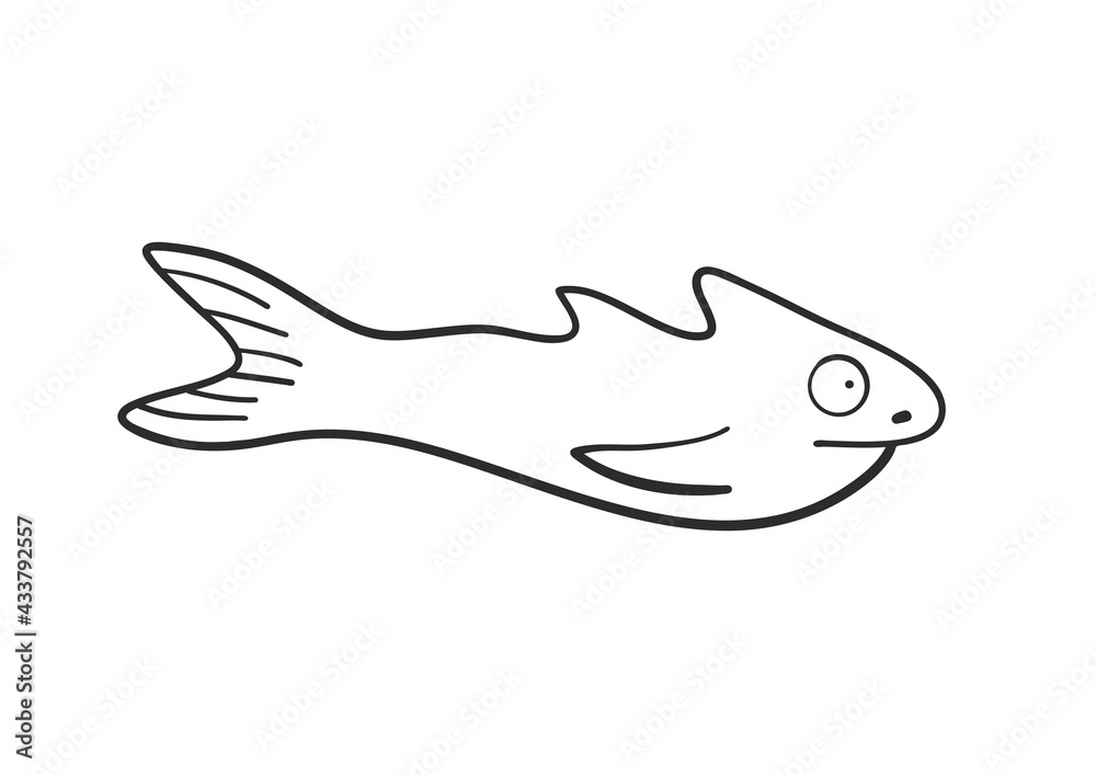 Fish. Line icon. Sea life. Vector illustration Fish. Line icon. Sea life. Vector illustration