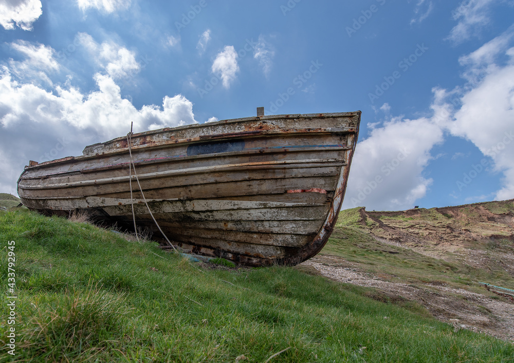 Old Beached Wooden Boat