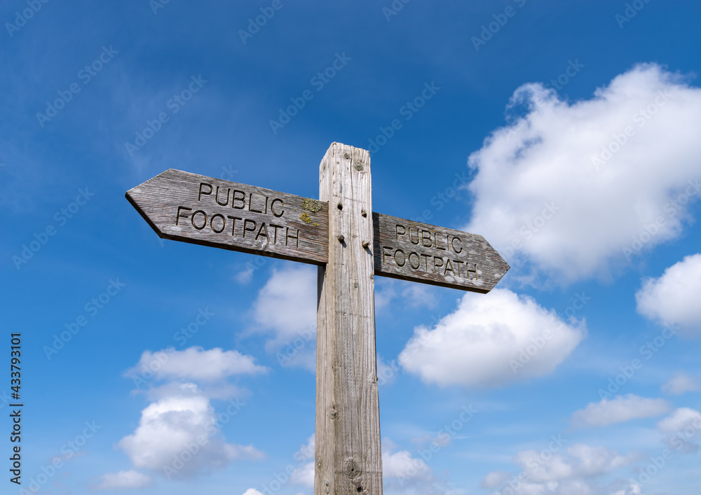 Wooden Public Footpath sign