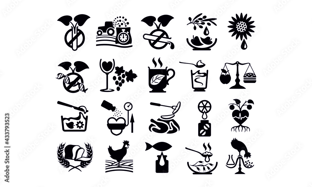 Healthy Eating Symbols vector design