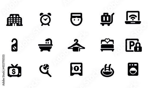  Hotel icons vector design,Travel and vacation icon set