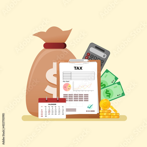 tax day illustration vector relevant for greeting payday