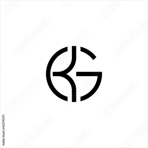 initial GK KG letter logo design vector