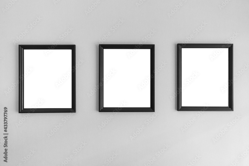  Three frame on gray background, square frames