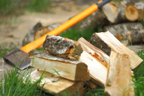 axe in the stump photo