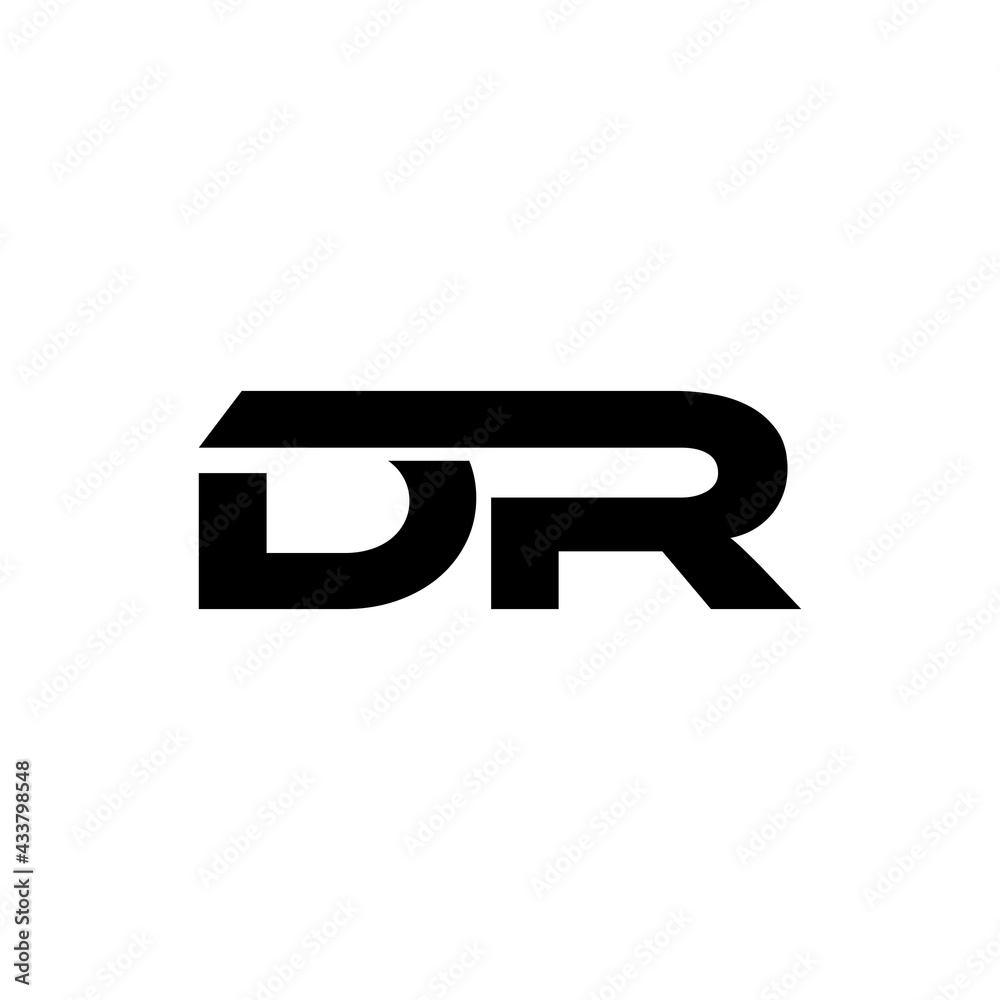 DR initial Creative connected elegant. letter logo design template