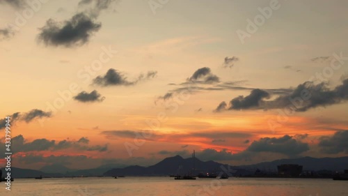 Wallpaper Mural Sunset view of west Tolo Harbour, Hong Kong, with boats travelling around Torontodigital.ca