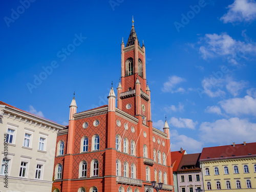 Rathaus von Kamenz im Frühling