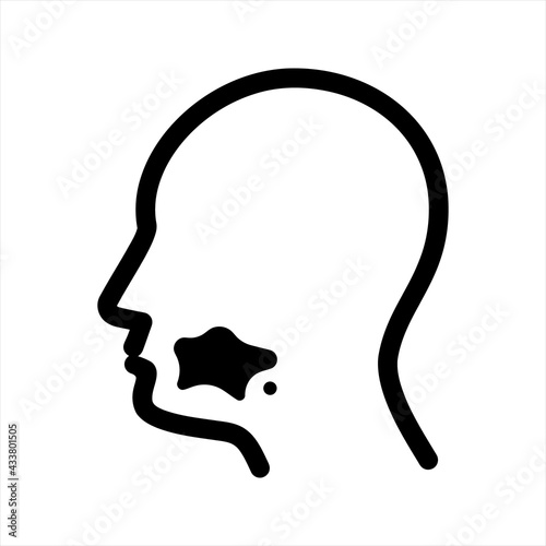 Oral cancer, vector and glyph