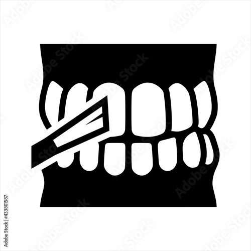 Dental cleaning icon, vector and glyph