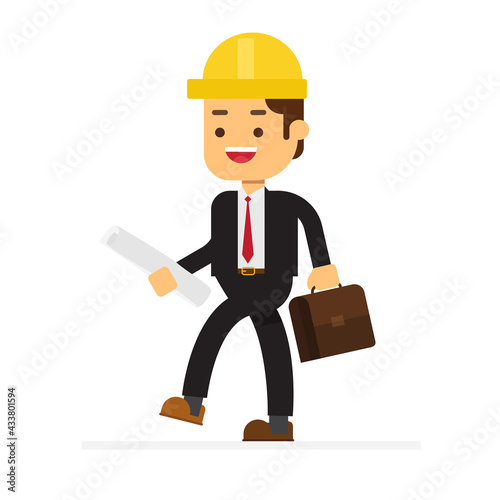 A diverse man working as architects on a construction site