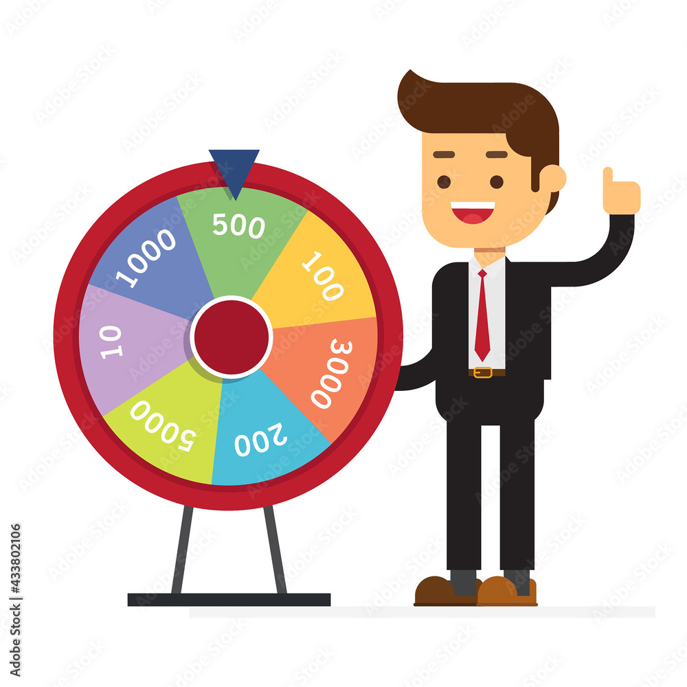 Businessman with Fortune's wheel