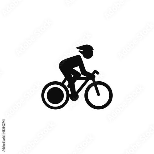 Bicycle icon. Bicycle race symbol. Cycling race flat icon. Cyclist sign.