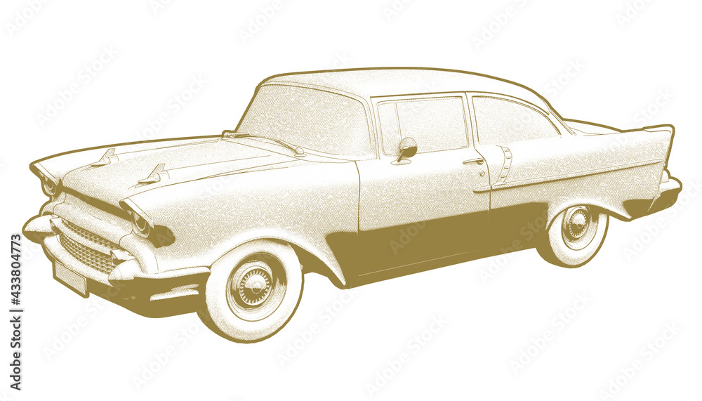 Vintage Car Illustration.