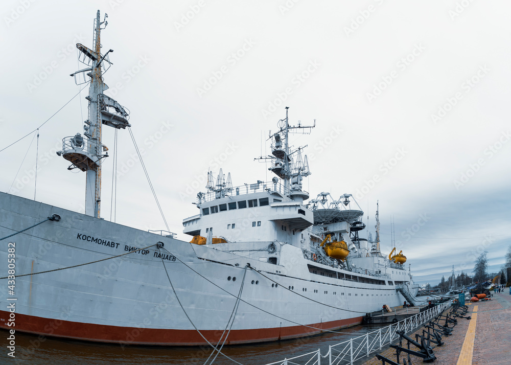 Research vessel COSMONAUT VIKTOR PATSAEV on the pier of Kaliningrad Research vessel COSMONAUT VIKTOR PATSAEV on the pier of Kaliningrad