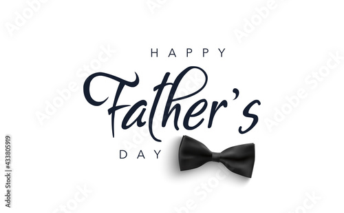 Father's Day greeting card with bow tie. Vector illustration background for sale, promotion, shopping, web, social media.