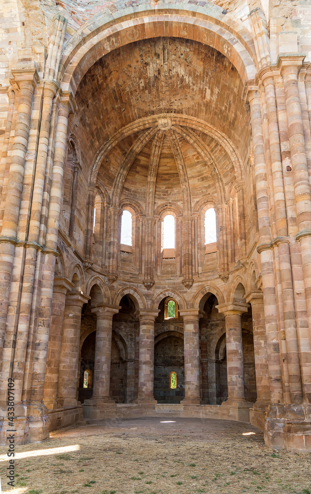 Moreruela Abbey. Ruins of the 12th century Cistercian monastery of Santa María de Moreruela, in Granja de Moreruela, Zamora. Spain. Europe.