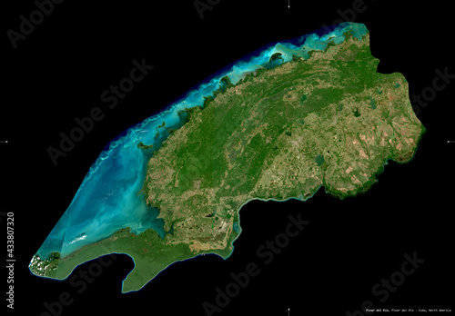 Quadro su tela Pinar del Rio, Cuba - black solid. Sentinel-2 satellite