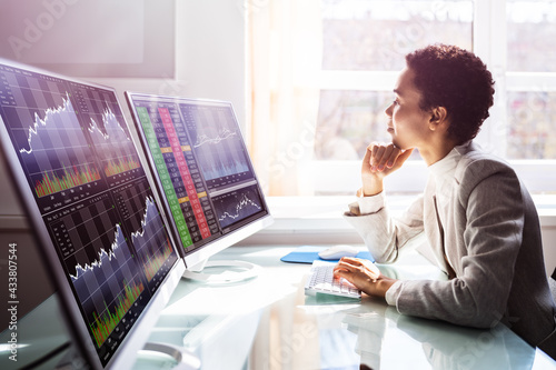 Photography African Stock Market Analyst Business Woman