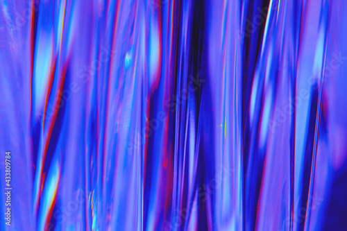 Abstract blurred soft focused futuristic wavy background. Trendy neon holographic mint, purple, pink and blue colors