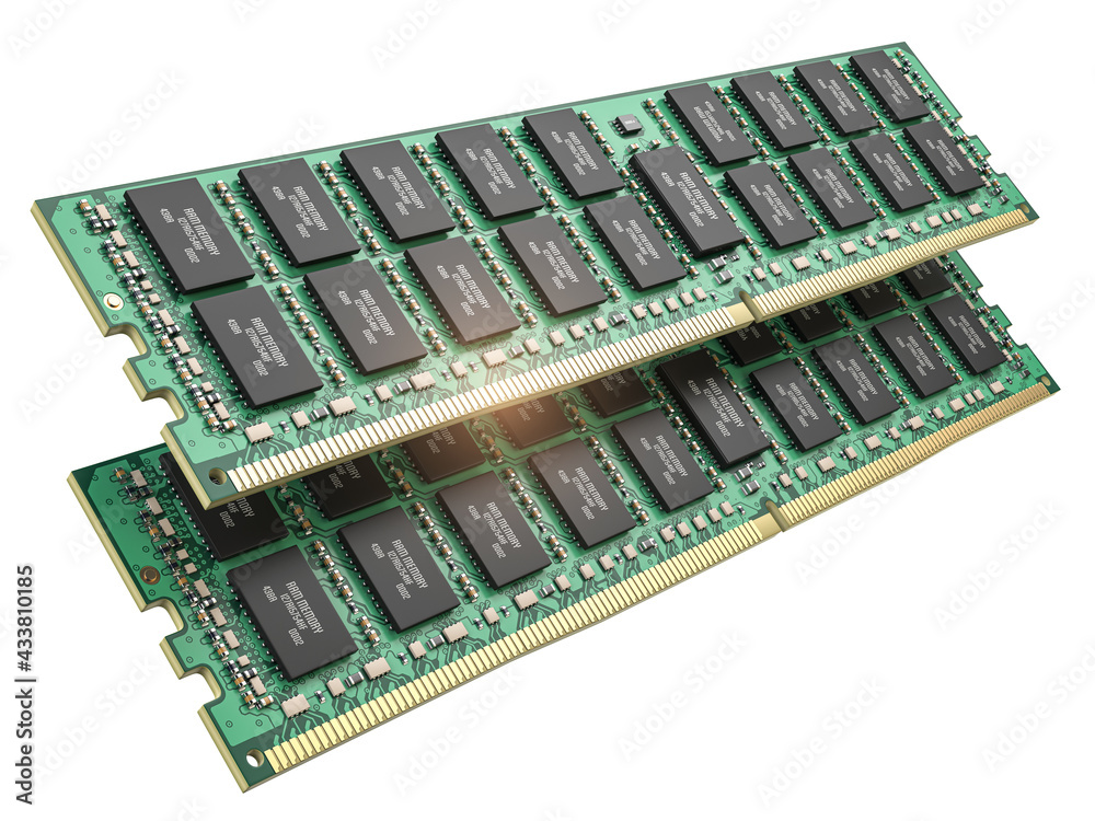 DDR ram computer memory modules isolated on white. Stock Illustration |  Adobe Stock