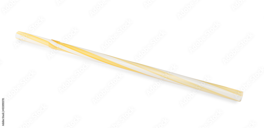 Bright disposable plastic straw isolated on white Bright disposable plastic straw isolated on white